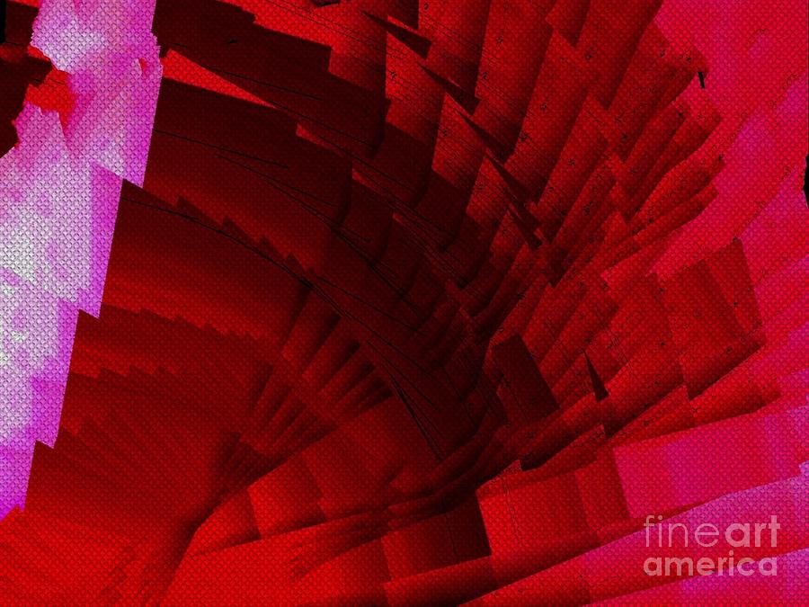 Vivid Digital Art - Red Fan by Cooky Goldblatt