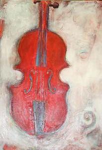 Red Fiddle Painting by Sherry Leigh Williams