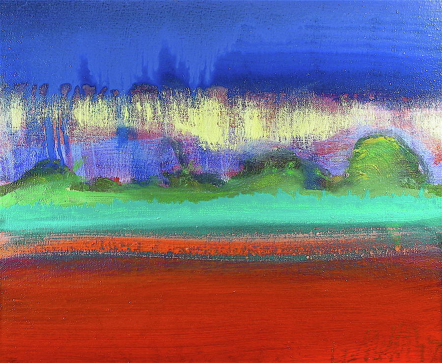 Red Field Painting by Les Leffingwell