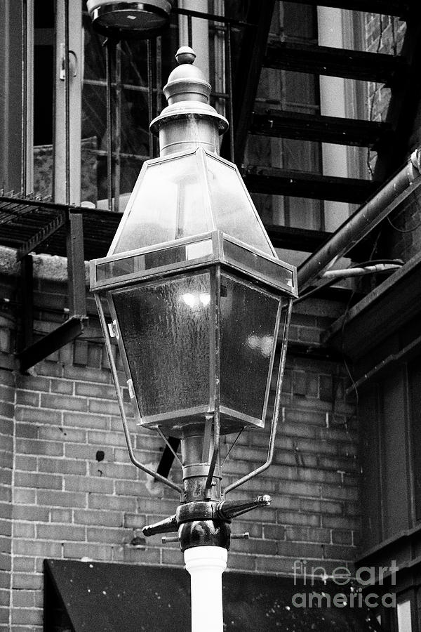 red fire alarm point gas street lamp lighting Boston USA Photograph by ...