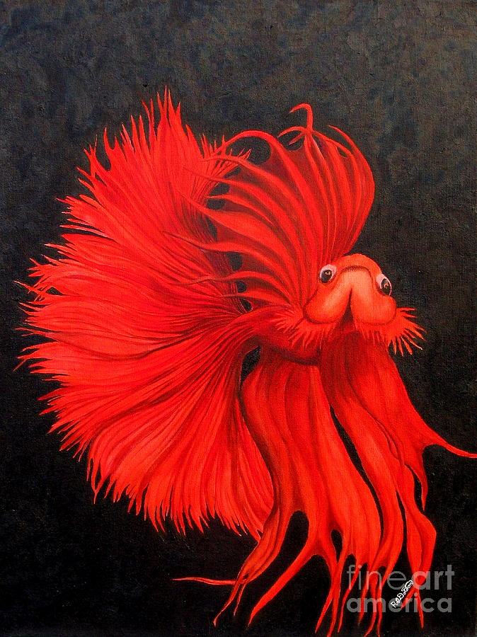 Red Fish Painting by Richard Dotson