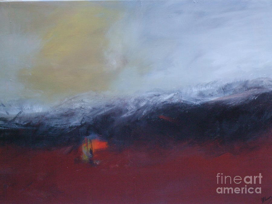 Red Flag Painting by Janet Visser