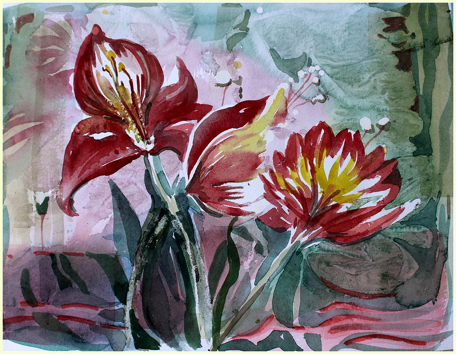 Flower Painting - Red Flora by Mindy Newman