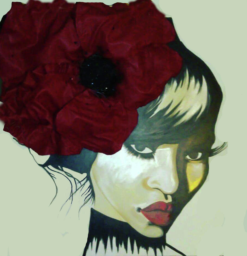 Red Flower  Painting by Femme Blaicasso