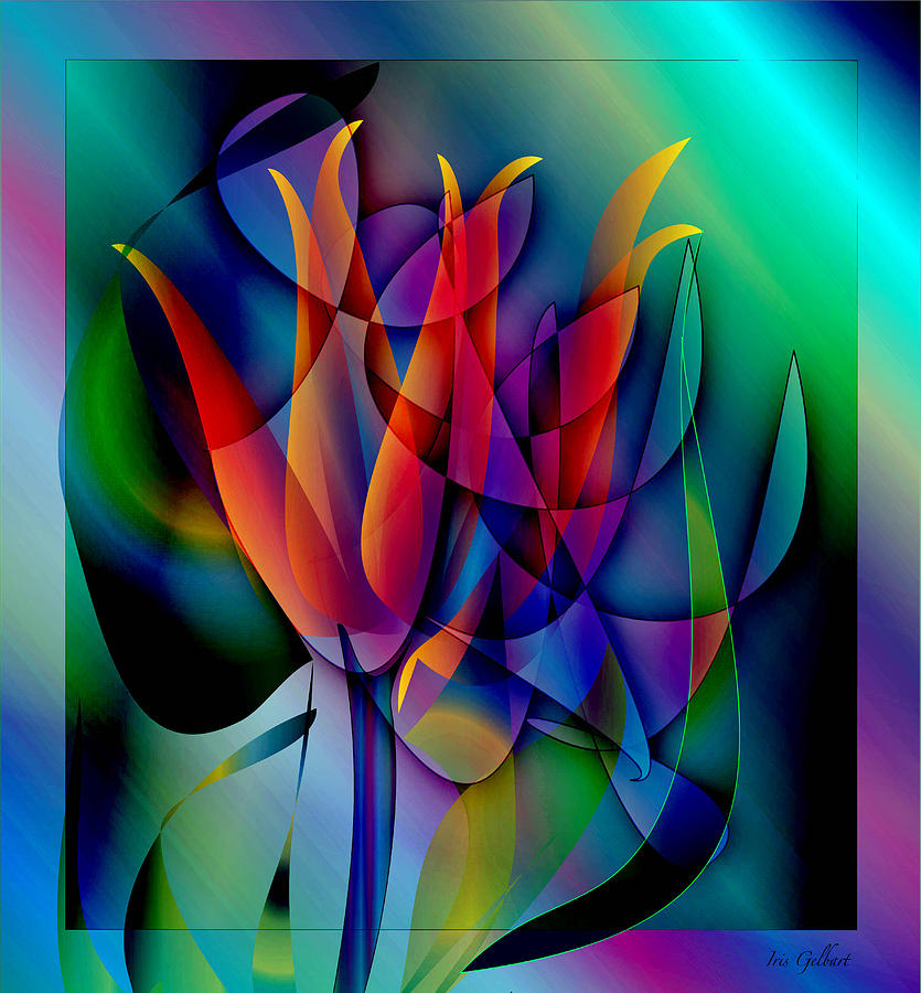 Red Flower Digital Art by Iris Gelbart