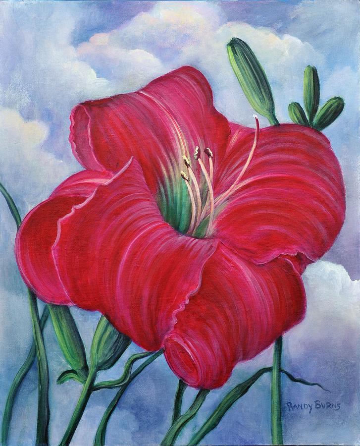 Red Flower Dreams Painting by Rand Burns