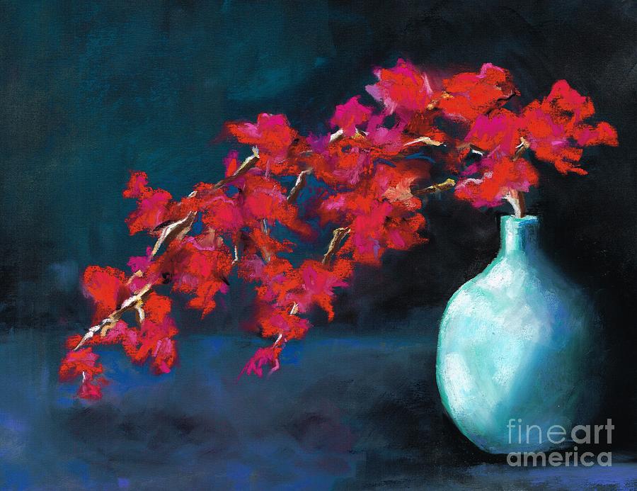 Red Flowers Painting by Frances Marino