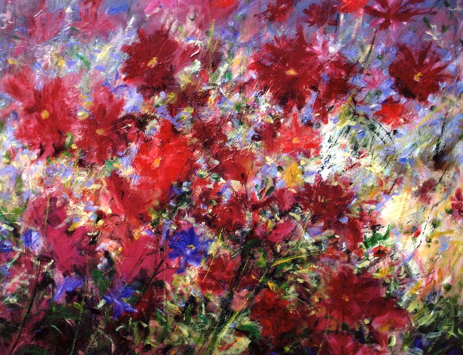 Flower Painting - Red Flowers by Mario Zampedroni