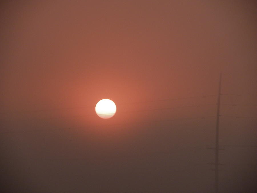 Red Foggy Sunrise Photograph by Peggy King