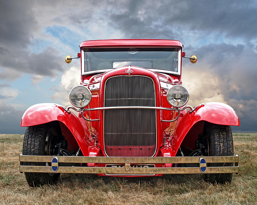 Red Ford Coupe Head ON Photograph by Gill Billington