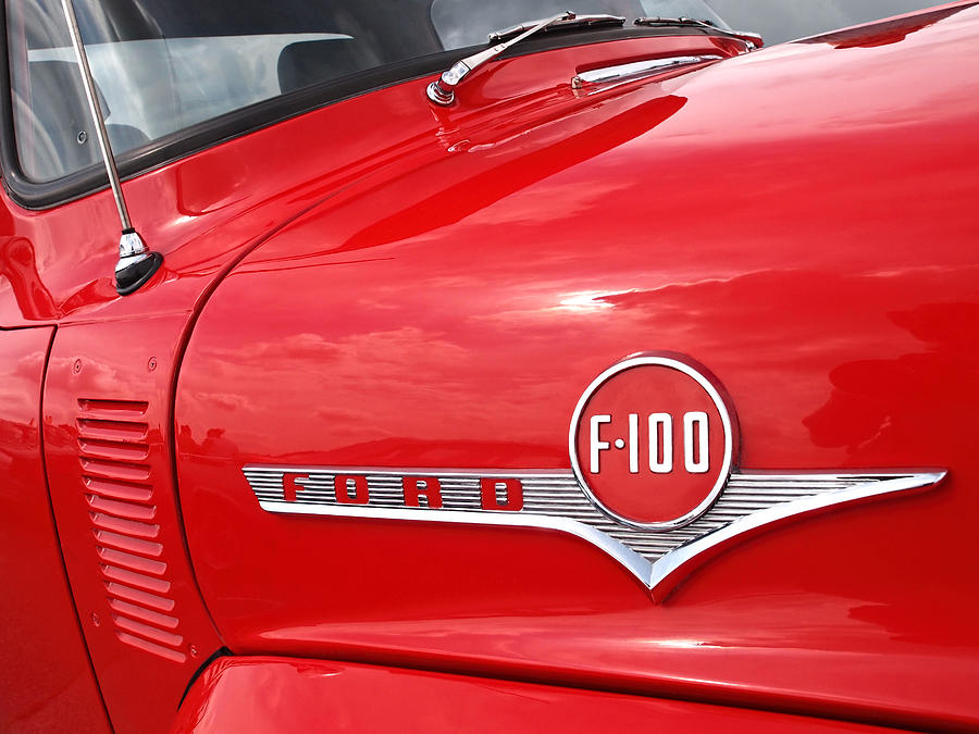 Red Ford F-100 Emblem Photograph by Gill Billington
