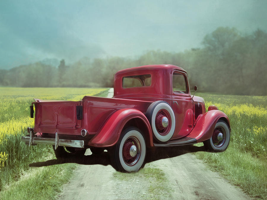 Red Ford Pick-Up Photograph by Robin-Lee Vieira