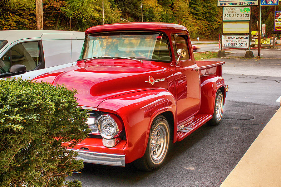 Red Ford Truck Photograph by Lorraine Baum