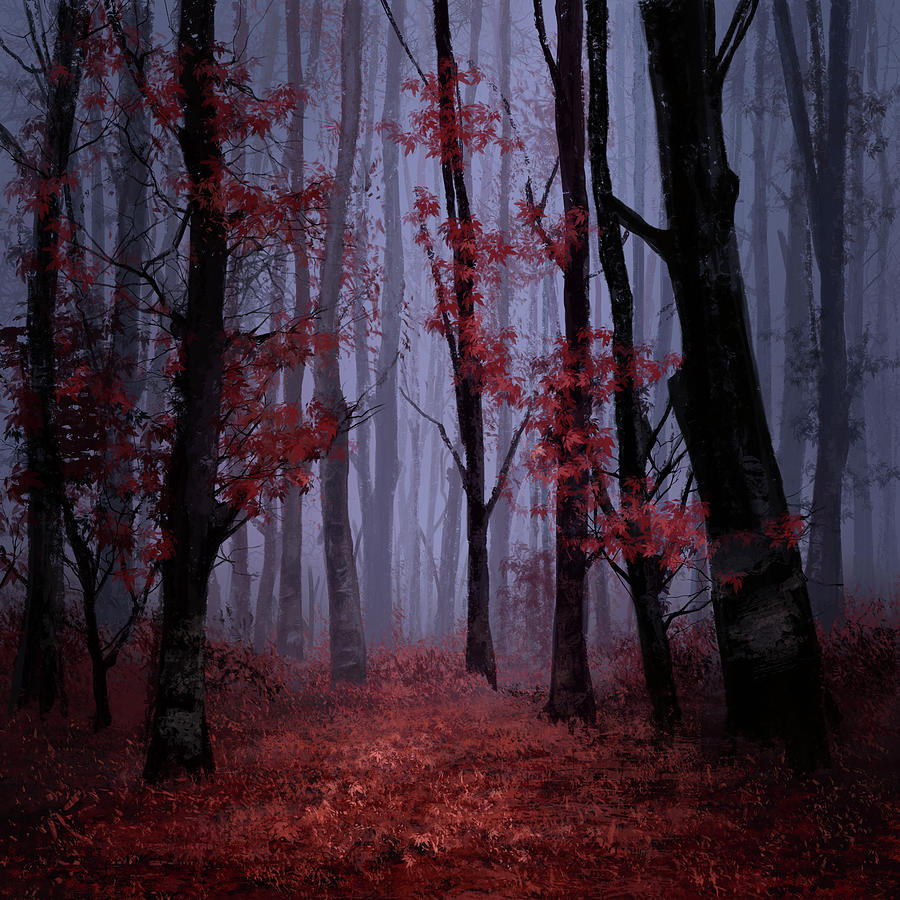 Red Forest 2 Painting by Bekim M