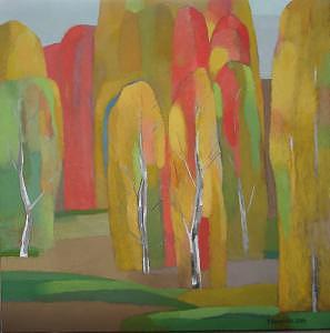 Red Forest Painting by Evgeny Novoselov Red Forest Painting by Evgeny Novoselov