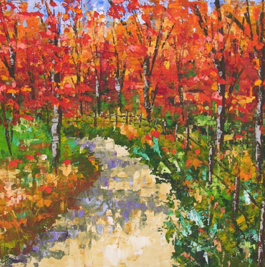 Red forest Painting by Frederic Payet