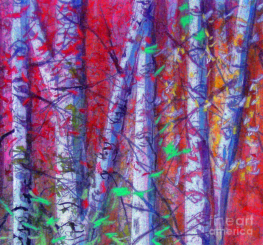 Red Forest Pastel by Mindy Newman