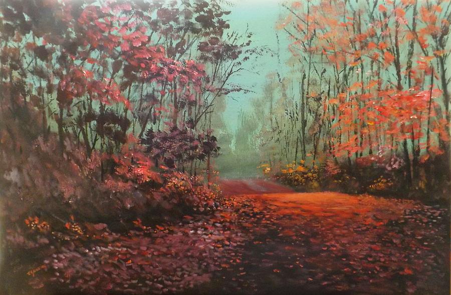 Red Forest Painting by Tony Gunning - Fine Art America