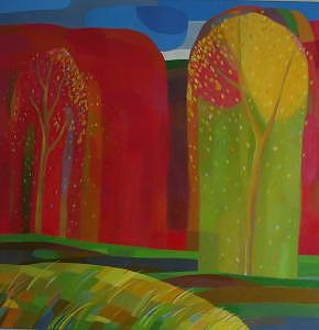 Red Forest With Grass Painting by Evgeny Novoselov Red Forest With Grass Painting by Evgeny Novoselov