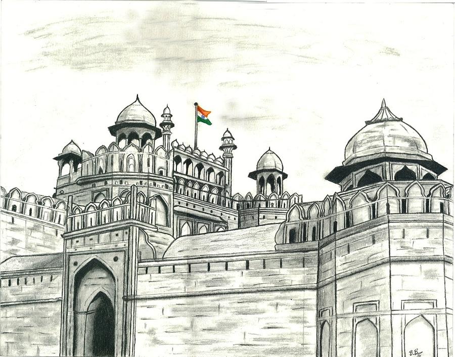 Image of India Travel Tourism Background - Red Fort (Lal Qila) Delhi -  World Heritage Site. Delhi, India-KZ977854-Picxy