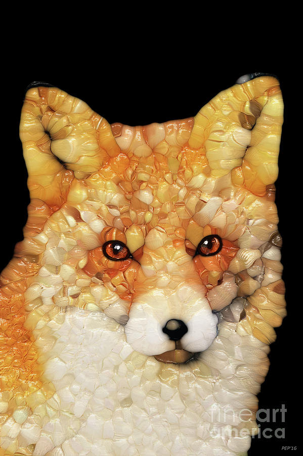 Fox Digital Art - Red Fox Abstract by Phil Perkins