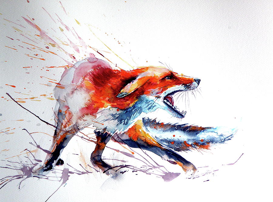 Wildlife Painting - Red fox /big by Kovacs Anna Brigitta