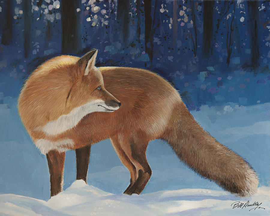 Wildlife Painting - Red Fox by Bill Dunkley