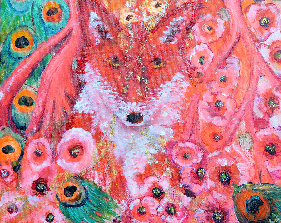 Red Fox First Chakra Animal Totem Painting by Ashleigh Dyan Bayer