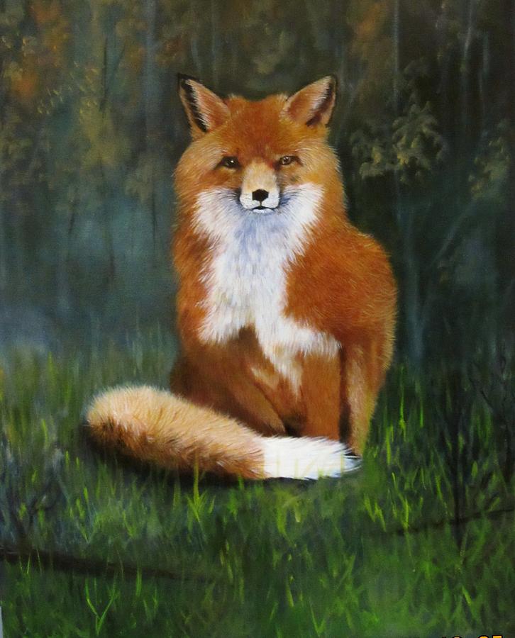 Red fox Painting by Jean Yves Crispo