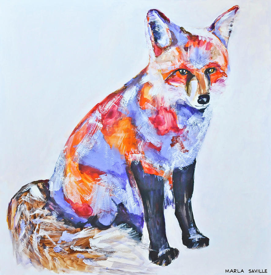 Red Fox Painting by Marla Saville