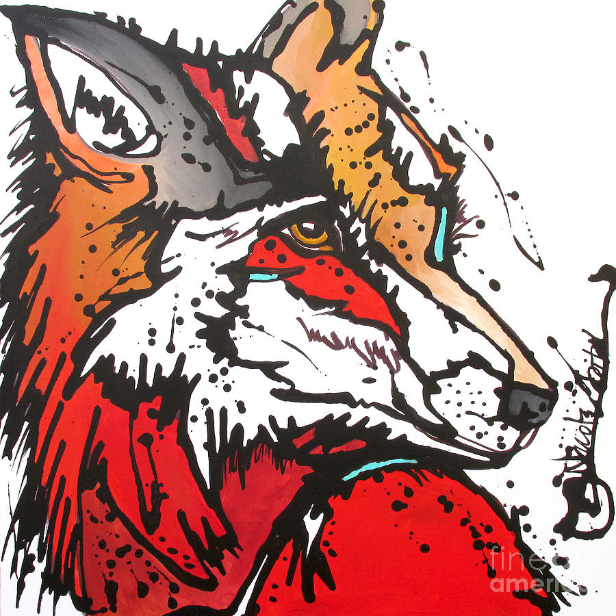 Red Fox Painting by Nicole Gaitan