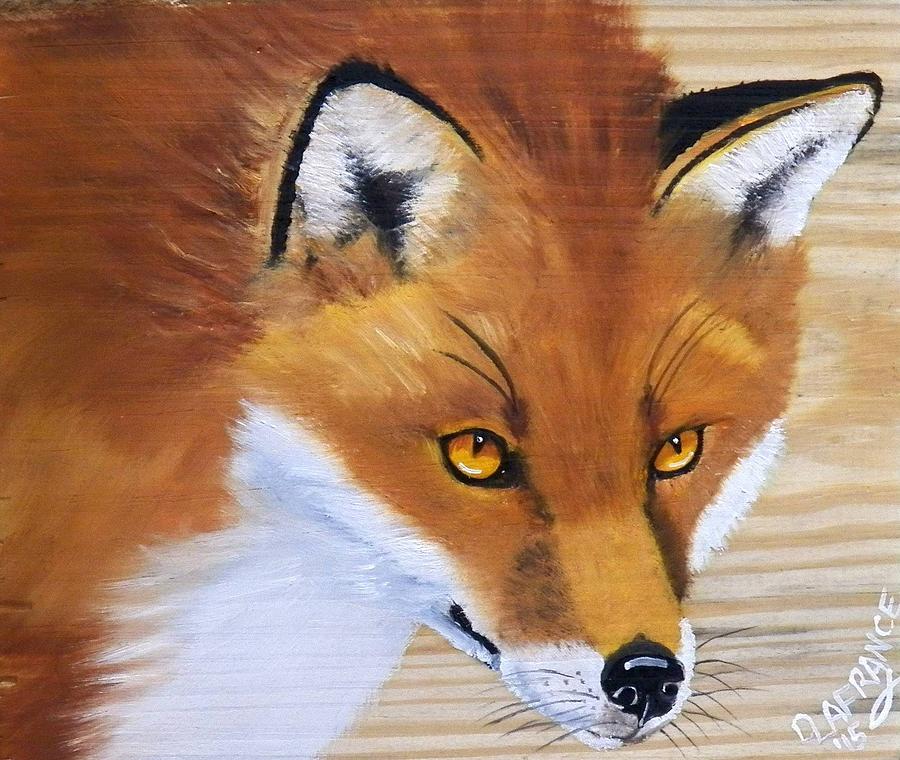 Red Fox On Wood Painting