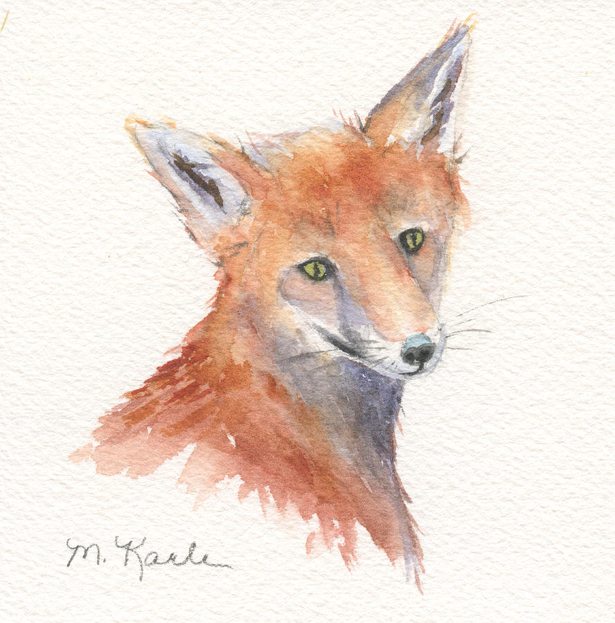 Red Fox Portrait Painting by Marsha Karle
