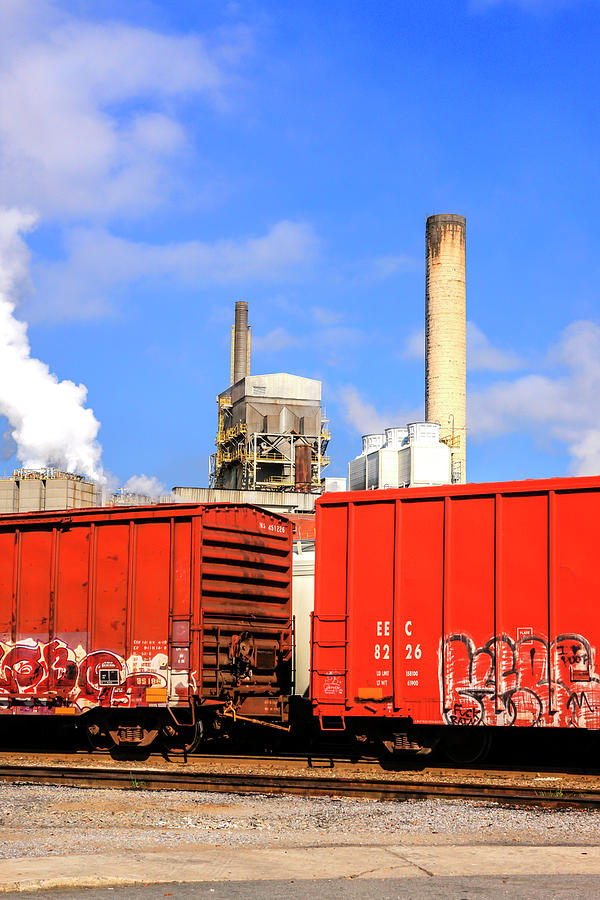 Red Freight Train Photograph
