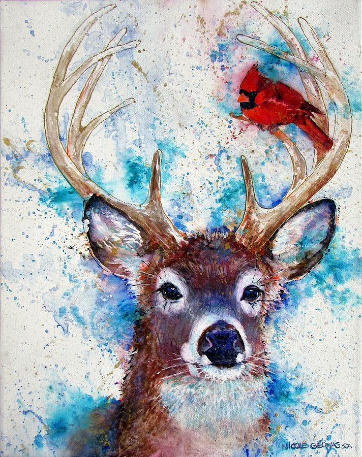 Red friend Painting by Nicole Gelinas