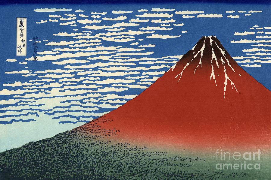 Red Fuji Painting by Thea Recuerdo