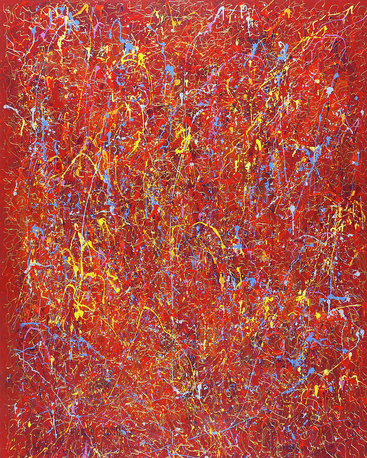 Red Galaxy-2 Painting by Maxim Komissarchik