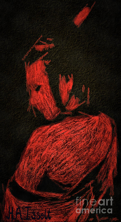 Red Geisha Digital Art by Humphrey Isselt