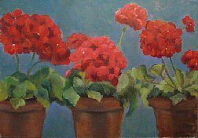 Red Flowers Painting - Red Geraniums by Brenda Williams Red Flowers Painting - Red Geraniums by Brenda Williams
