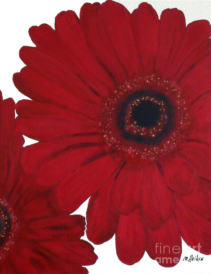 Red Gerber Daisy Painting by Marsha Heiken