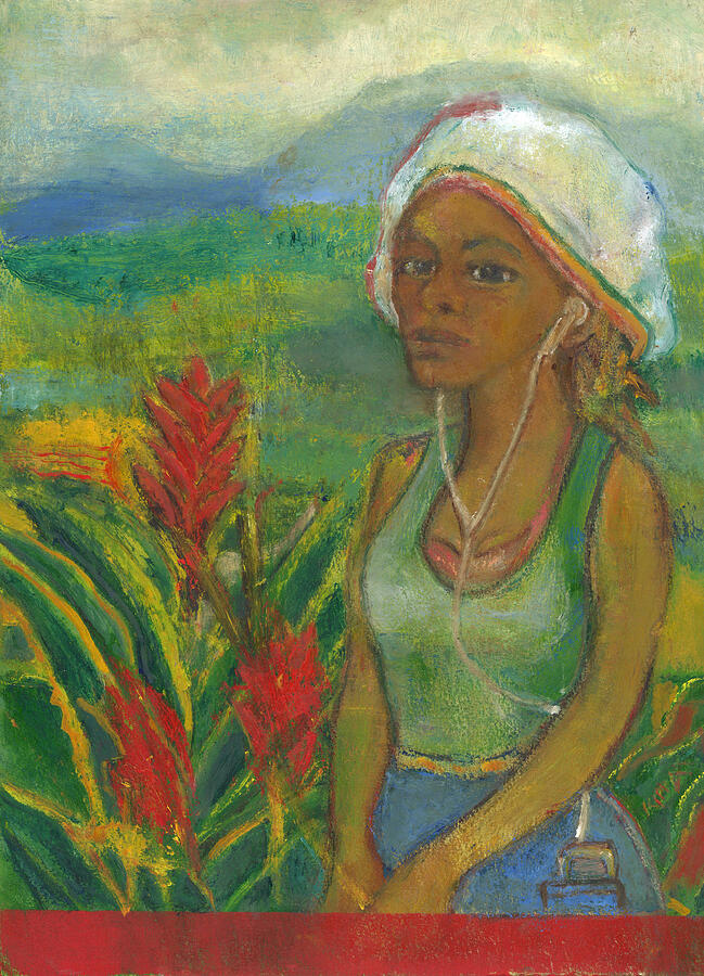 Red Ginger On Blue Mountain Hill Painting by Kippax Williams