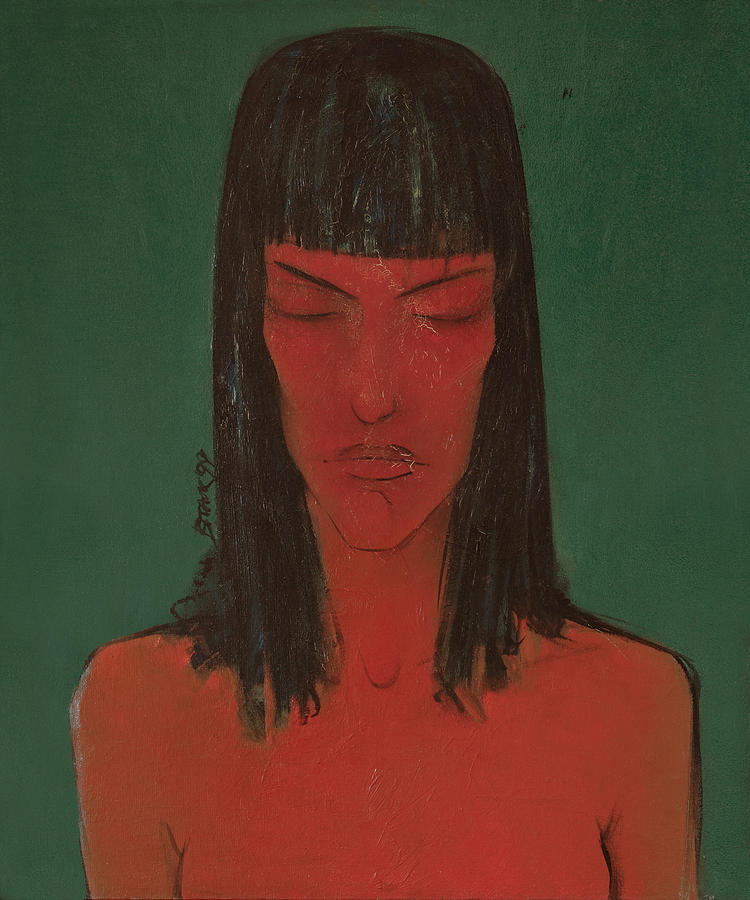 Astral Painting - Red Girl - OM - Meditation by Vladimir Paskalev