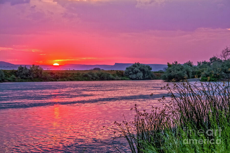 Red Glow Over The Snake River Photograph by Robert Bales