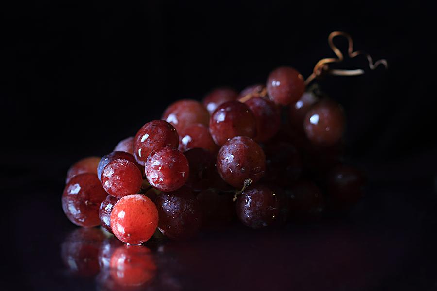 Red Grapes Photograph by Angela Murdock