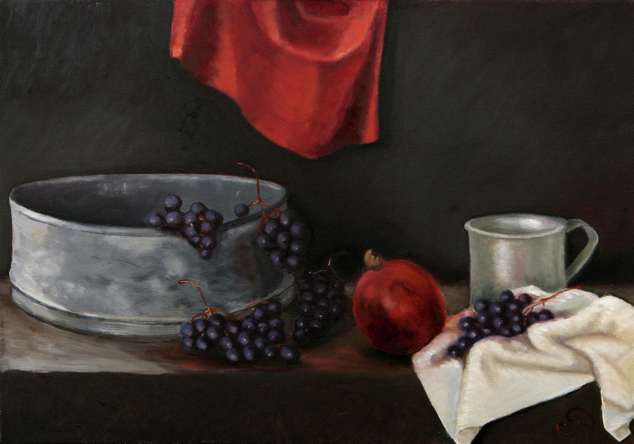 Red Grapes Painting by Raimonda Jatkeviciute-Kasparaviciene Red Grapes Painting by Raimonda Jatkeviciute-Kasparaviciene