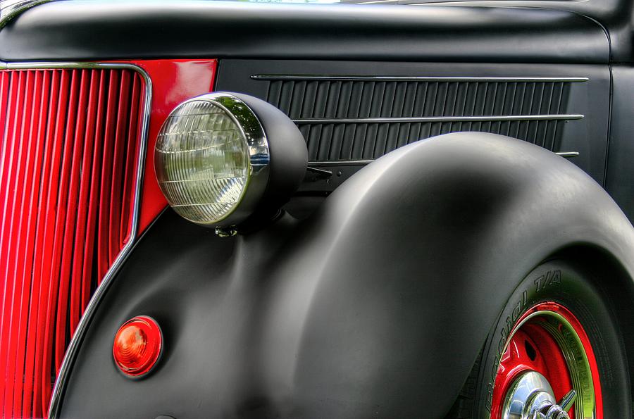 Car Photograph - Red Grill by David  Hubbs