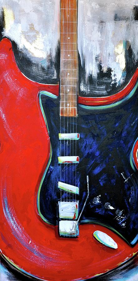 Red Guitar Painting