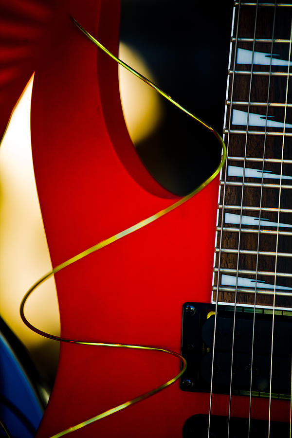 Red Guitar Photograph by Hakon Soreide