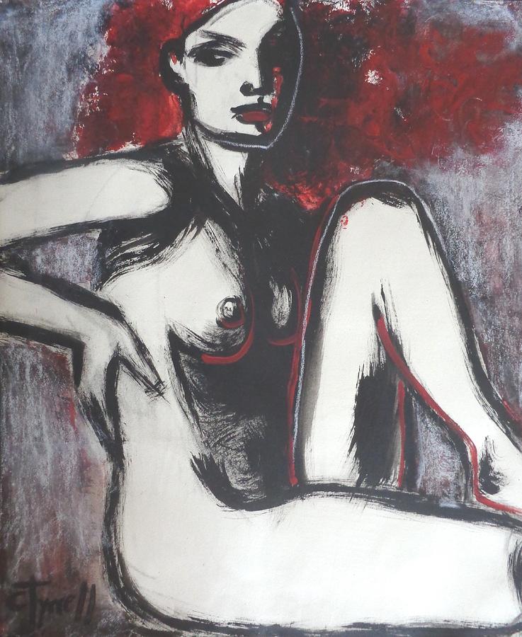 Red Haired Nude Lady 1 Painting by Carmen Tyrrell