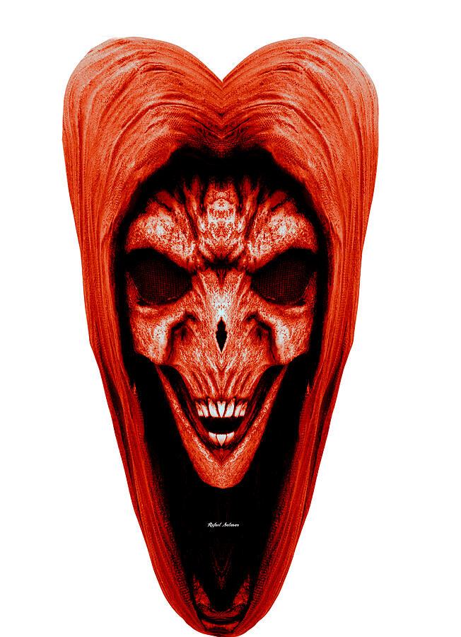 Red Haired Skull Digital Art by Rafael Salazar